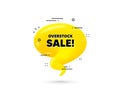 Overstock sale text. Special offer price sign. Vector