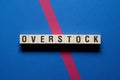 Overstock word concept on cubes