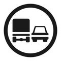 Overtaking ban for truck prohibition sign icon