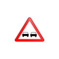 Overtaking prohibited icon. Element of road signs icon for mobile concept and web apps. Colored Overtaking prohibited icon can b