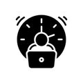 Black line icon for Overtime, extra and fatigue