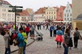 Overtourism in the old town of Tallin, Estonia. Royalty Free Stock Photo