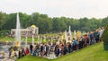 Overtourism at Peterhof palace. This is an increasing problem in Russia and Europe Royalty Free Stock Photo
