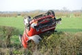 Overturned car Royalty Free Stock Photo