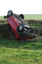 Overturned car Royalty Free Stock Photo