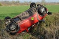 Overturned car Royalty Free Stock Photo