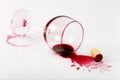 Overturned glass of wine Royalty Free Stock Photo