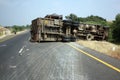 Overturned Truck Royalty Free Stock Photo