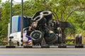 Overturned truck accident