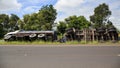 Overturned truck accident on highway road