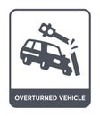 overturned vehicle icon in trendy design style. overturned vehicle icon isolated on white background. overturned vehicle vector