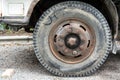 Overused front tire Royalty Free Stock Photo