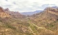 Overview of Apache trail scenic drive, Arizona Royalty Free Stock Photo