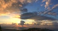 Overview of Beyrouth and Saint Georges Bay in front of Mediterranee with a dramatic sky Royalty Free Stock Photo