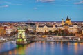 Overview of Budapest with St Stephen (St Istvan) Basilica Royalty Free Stock Photo