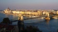 Overview of Budapest with the Szechenyi Chain Bridge, Traveling Hungary Royalty Free Stock Photo