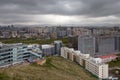 Overview of the capital of Mongolia on the cloudy day. Ulaanbaatar city view, moody weather Royalty Free Stock Photo