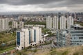 Overview of the capital of Mongolia on the cloudy day. Ulaanbaatar city view, moody weather Royalty Free Stock Photo