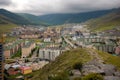 Overview of the capital of Mongolia on the cloudy day. Ulaanbaatar city view, moody weather Royalty Free Stock Photo