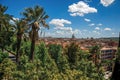 Overview of cathedrals domes, monuments and roofs of buildings on a sunny day in Rome. Royalty Free Stock Photo