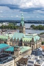 Overview of the city hall of Hamburg, Germany Royalty Free Stock Photo