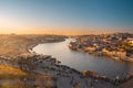 Overview of the city of Porto, Portugal in the evening. 10 februari 2023