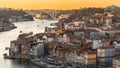 Overview of the city of Porto, Portugal in the evening. 10 februari 2023