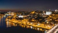 Overview of the city of Porto, Portugal in the evening. 10 februari 2023