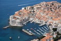 An overview of Dubrovnik old town and harbour
