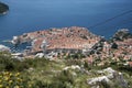 An overview of Dubrovnik old town and harbour