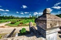 Overview of the golden royal palace of Kanbawzathadi Bago Myanmar