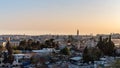 Overview of Jerusalem from the tower of St. George`s Cathedral in late afternoon