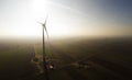 Overview of a lonely windturbine in green meadow Poland Royalty Free Stock Photo