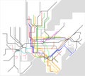 overview map of urban transportation in New York,America