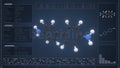 Overview of the molecule of benzidine on the computer screen. Loopable 3d animation