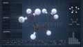 Cis-2-butene molecule with description on the computer screen, 3d rendering Royalty Free Stock Photo