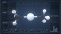 Overview of the molecule of dimethylmercury on the computer screen. 3d rendering Royalty Free Stock Photo