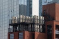 Overview of multiple air conditioning units on the roof of New York building Royalty Free Stock Photo