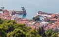 Overview of Nafpaktos harbor, Greece Royalty Free Stock Photo
