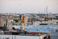 Overview of the old part of Bucharest during a summer sunset. New and old buildings together Royalty Free Stock Photo