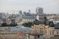 Overview of the old part of Bucharest during a summer sunset. New and old buildings together Royalty Free Stock Photo