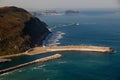 Overview of Orio breakwater and Getaria mouse Royalty Free Stock Photo