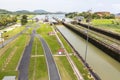 Overview of the Panama Canal at Miraflores Royalty Free Stock Photo