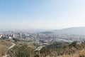 Overview of the polluted city of Barcelona, from the Collserola