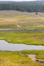 Overview prairie and rivers in Yellowstone National Park Royalty Free Stock Photo