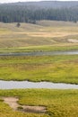 Overview prairie and rivers in Yellowstone National Park Royalty Free Stock Photo