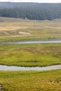 Overview prairie and rivers in Yellowstone National Park Royalty Free Stock Photo