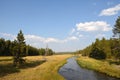 Overview prairie and rivers in Yellowstone National Park Royalty Free Stock Photo