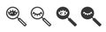 Overview preview icon vector simple graphic pictogram set, visible invisible magnify eye line outline art glyph black solid symbol