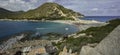 Overview of Punta Molentis beach. Royalty Free Stock Photo